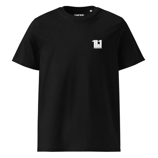 161 Antifascist Action T-Shirt von VKTR Studio mit eigens entworfener monolithartiger Typographie auf schwarzer Bio-Baumwolle