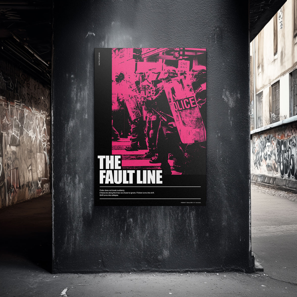 THE FAULT LINE Art Print | Post-Punk Brutalist Poster (A2)